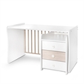 Letto MAXI PLUS NEW white+light oak /scrivania + mobiletto multifunzionale/